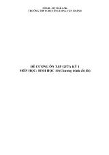 Đề cương ôn tập Giữa kì 1 Sinh học 10 năm 2025–2026 trường THPT chuyên Lương Văn Chánh (Đắk Lắk)